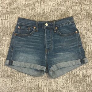 Levi's Blue Vintage Jean Shorts with Rolled Hems